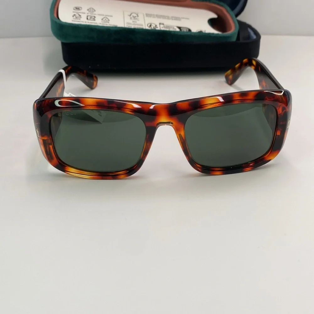 New Authentic Gucci GG1080S 003 Eyewear Rectangular Frame Sunglasses